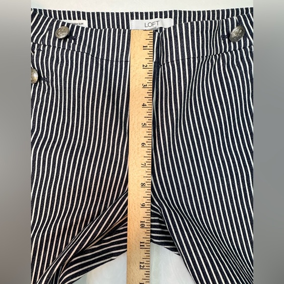 Loft Striped Blue Women's Capri Pant - Picture 11 of 13